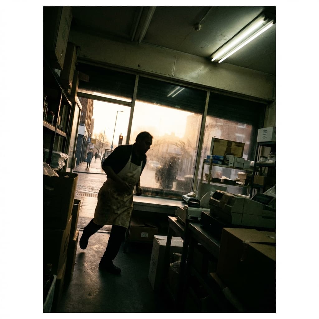 A man standing in front of a window next to a woman.