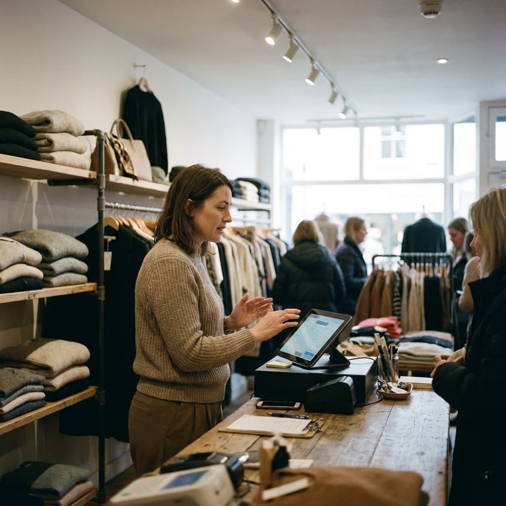 A woman and a little girl standing in front of a counter.