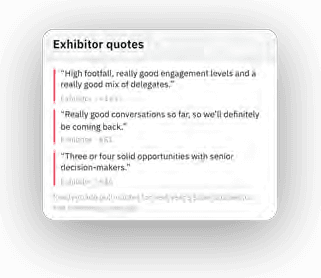 Analysis output: exhibitor quotes