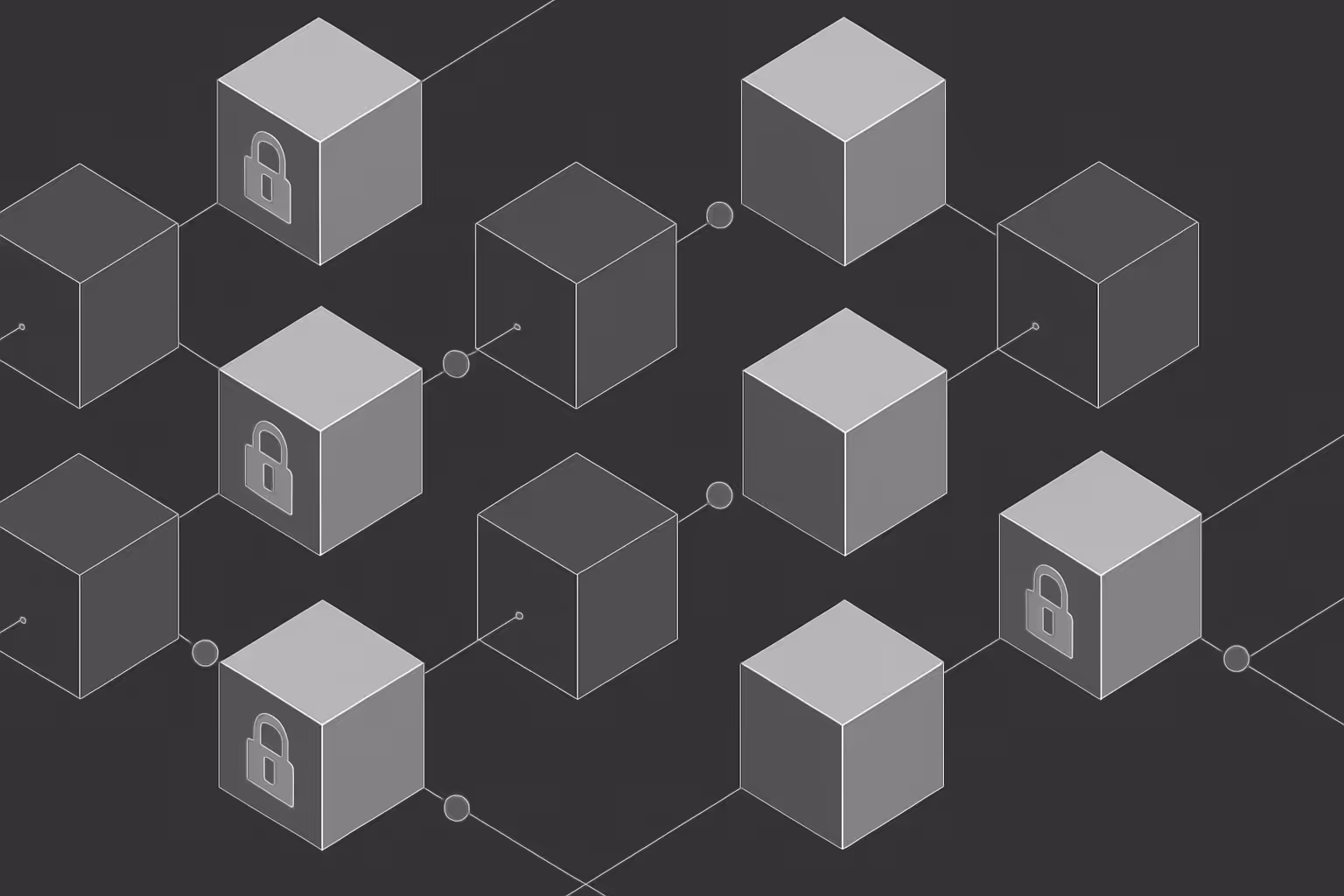 A bunch of cubes with a lock on them.