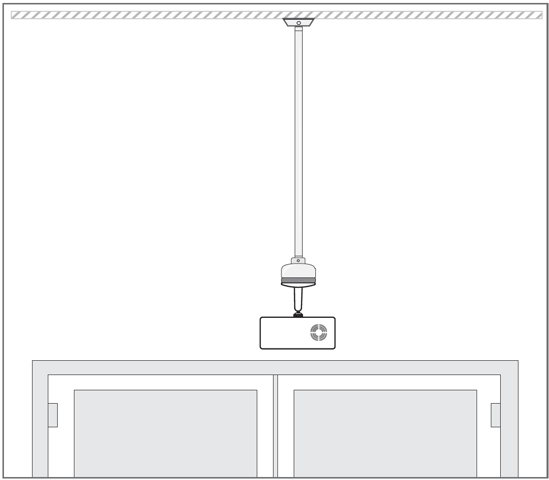 Diagram showing sensor mounted using a drop down pole