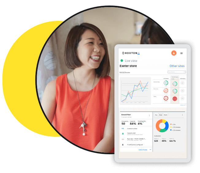 A client using the dashboard to gather insights from people count and occupancy data