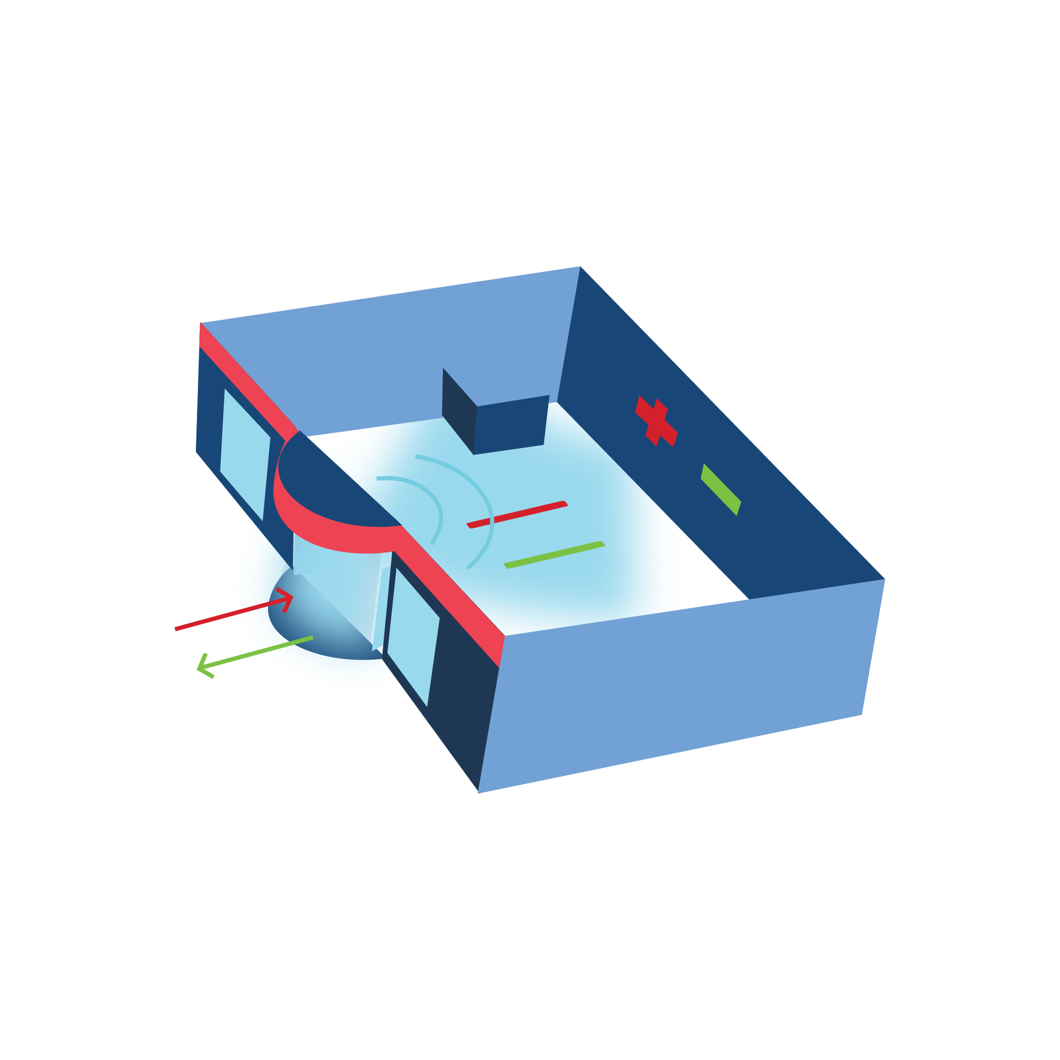 An illustration of the area monitored by the Hoxton Ai Occupancy Monitor