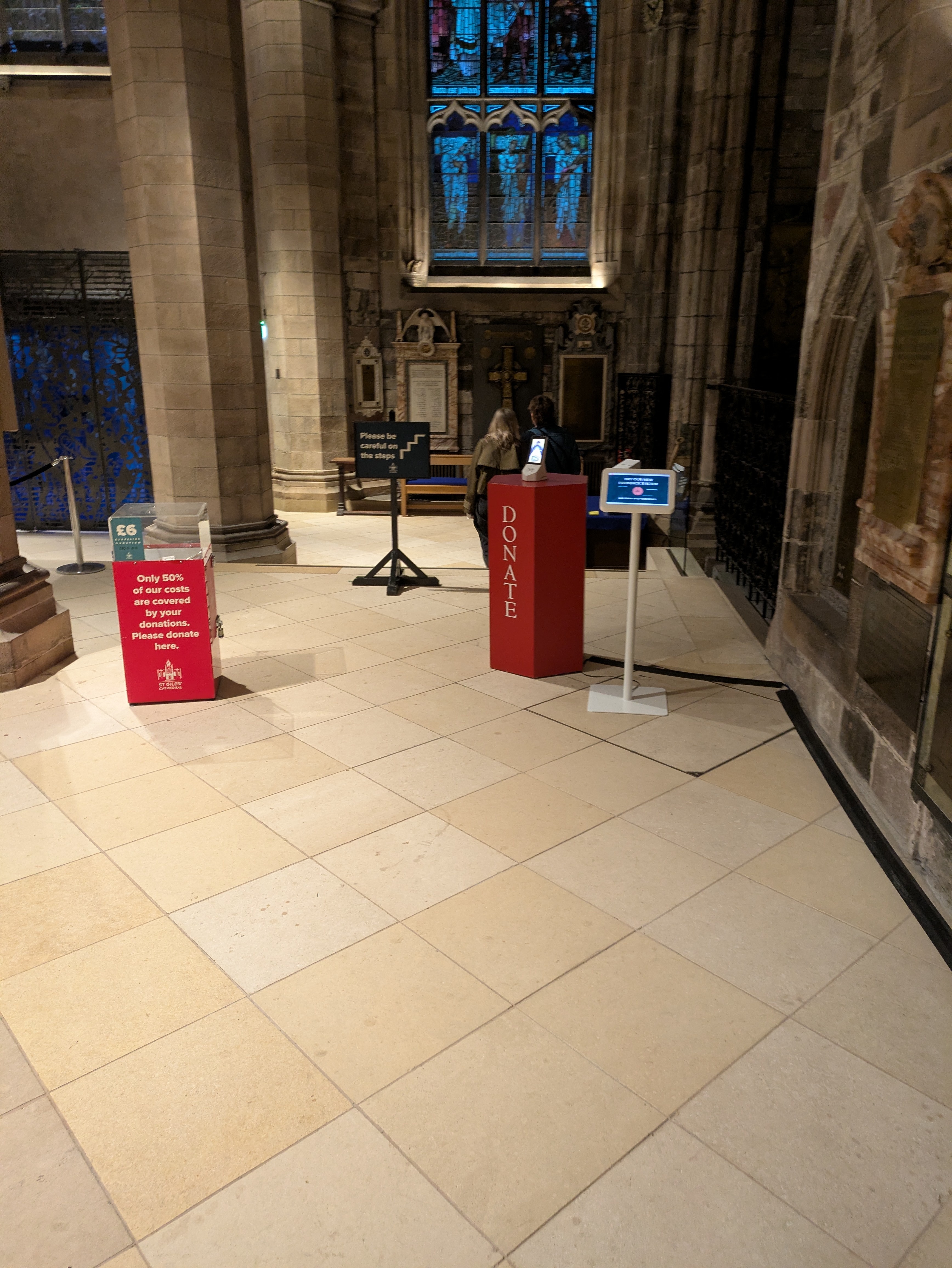 SaySo feedback kiosk inside St Giles' Cathedral